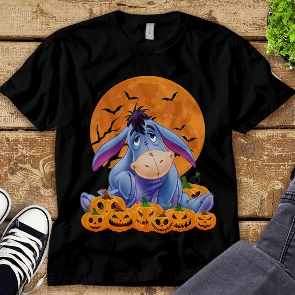 Eeyore Moon The Nightmare Halloween Winnie The Pooh Disney Unisex Tee T-shirt - Picture 1 of 2